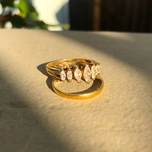 Women’s 10k gold diamond engagement ring and wedding band size 5.5